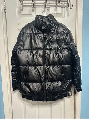 Aspire Black Quilted Puffer Jacket with Zip Pockets